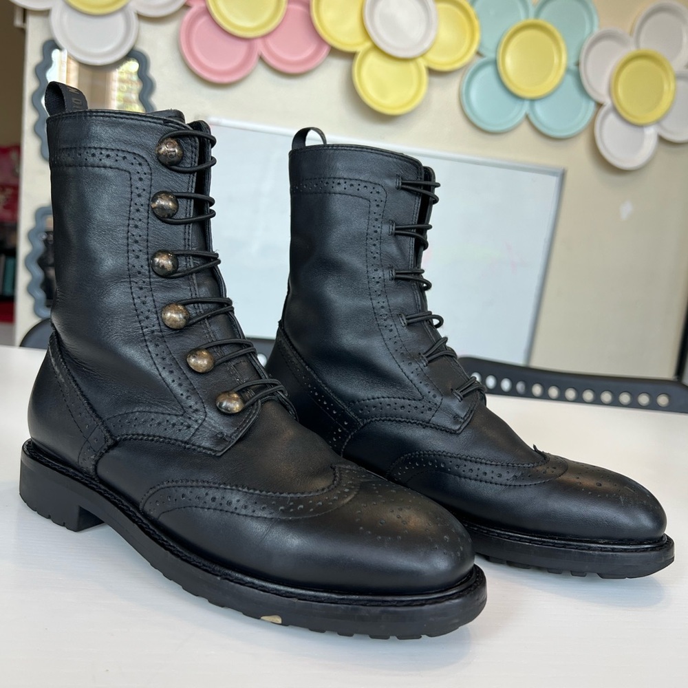 Christian Dior Combat Boots- Black Leather